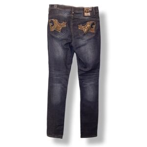 House Of Dereon Beyonce Skinny Jeans Embellished Fleur De Lis Size 7/8 Denim